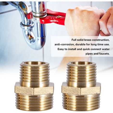 Raccord hexagonal en laiton réducteur pour tuyau d'eau mâle 3/4" à 1/2" (Intensification) (1/5)