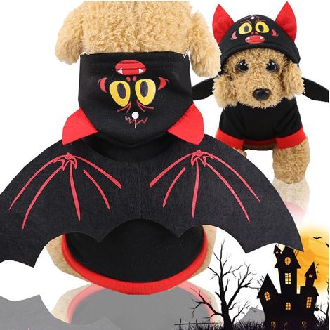 Déguisement de diable mignon pour Halloween, pour chiens et chats, idéal pour les fêtes costumées et le cosplay. Taille XL. (1/3)