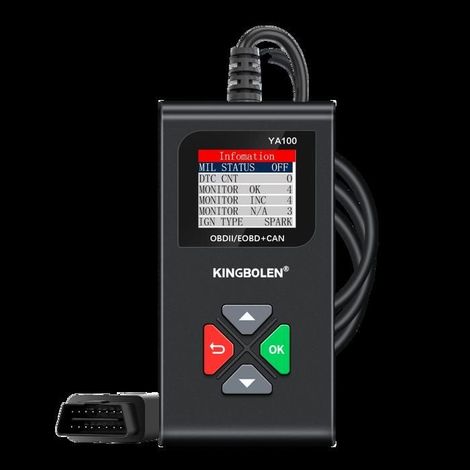 (Noir)Scanner OBD2 - YA100 - Diagnostic Auto - Écran couleur 1,8'' - Support 10 modes OBD2 - Plug and Play
