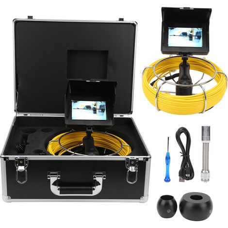 Caméra vidéo d'inspection des égouts industriels, étanche IP68, 5 pouces, 17mm, tenue dans la main, avec 8 lumières LED (1/5)