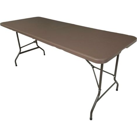 VERDELOOK Tavolo Rettangolare Pieghevole 180x70x74 cm Marrone