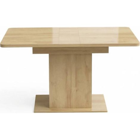 Mesa de comedor extensible rectangular de MDF natural 110-130 cm para 4-6 personas (1/4)