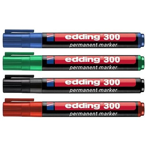Marqueur permanent Edding 300-Kits couleur Cond 4pcs