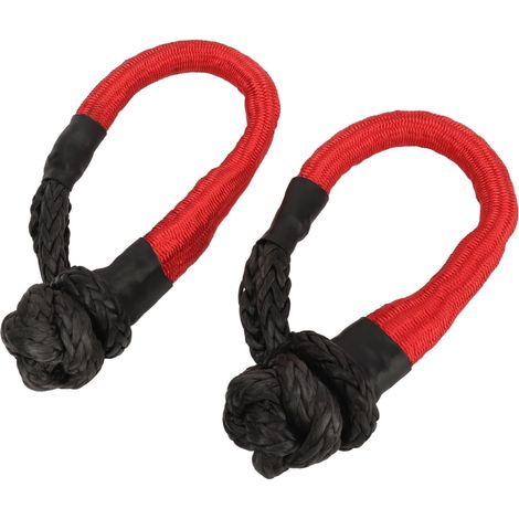 2pcs Manille Souple, Corde de récupération de Manille Souple synthétique, résistance à la Rupture de 55 000 LB pour la Voile, SUV, VTT, remorquage de récupération Hors Route (1/5)