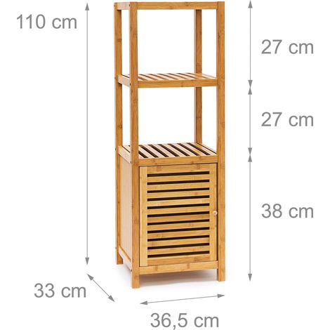 Estantería/armario/toallero de bambú de 4 niveles para baño/cocina 110 cm 3213019 (1/5)