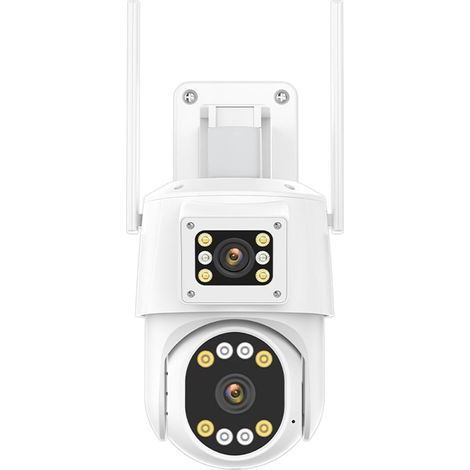 Caméra de sécurité à Domicile Caméra IP 4G avec Carte SIM 4K HD, PTZ, à Trois objectifs, Double écran 2K, sécurité, Suivi Automatique AI, Surveillance P2P(2K WiFi Camera) (1/5)