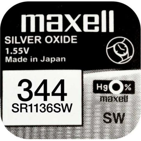 .Maxell 344 SR1136SW 1,55V Silver Oxide.
.