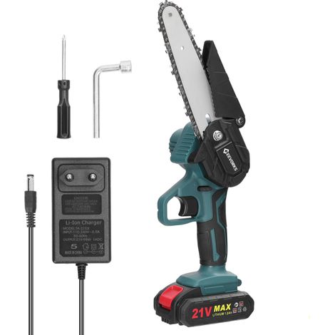 21V Tragbare elektrische Astsäge, wiederaufladbar, kleine Holzspalt-Kettensäge, Einhand-Holzbearbeitungswerkzeug für Garten, Obstgarten, Astklemme