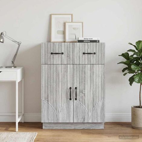 vidaXL Buffet Sonoma gris 66 x 34,5 x 87 cm Bois d'ingénierie (1/5)