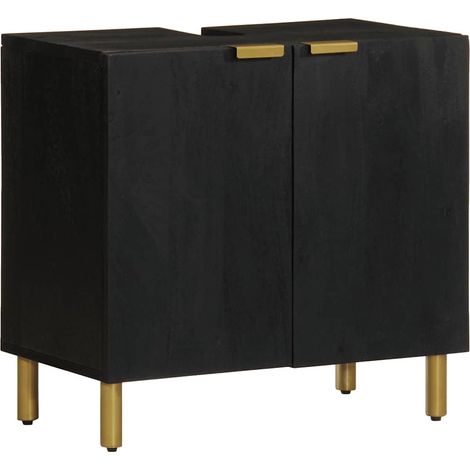 Waschbeckenunterschrank Schwarz 62x33x58 cm Holzwerkstoff
