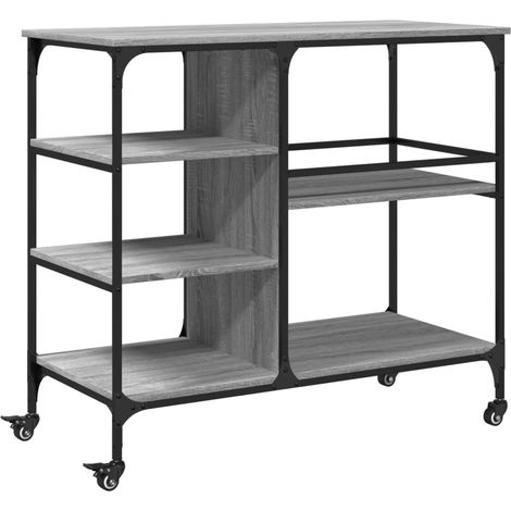 Maison Exclusive - Carrito de cocina madera ingeniería gris Sonom