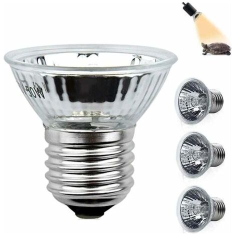 Lampada di calore per tartarughe, 50 W, E27, UV-A/UV-B, lampada a spettro completo per rettili, lampada di riscaldamento alogena dimmerabile per lucertole, tartarughe acquatiche, ragni e rane, AC 220– (1/5)