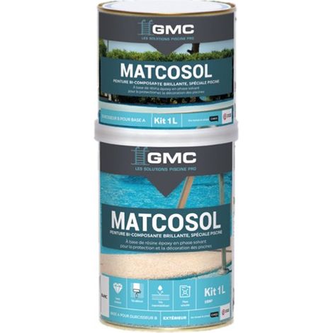 Comus – Peinture de piscine époxy blanche 1L – Résine bi-composante résistante au chlore – Imperméabilisant pour béton et coque polyester