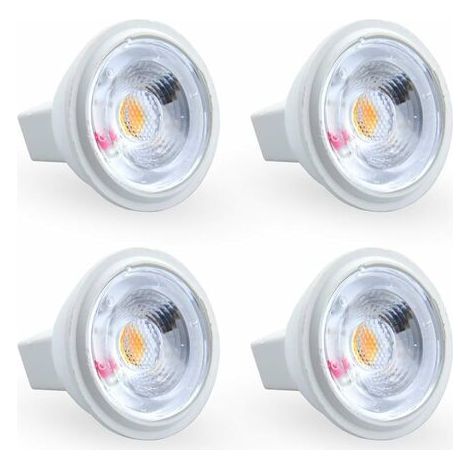 3W MR11 GU4 Ampoule LED Blanc Chaud 3000K AC/DC 12V Equivaut à l’Ampoule Halogène 35W Parfait pour maison, bureau, magasin, supermarché, bars, café, exposition, hôtel, restaurant, etc (4pcs) [Classe é (1/5)