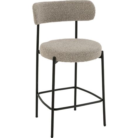 Chaise de Bar en Tissu Bouclé "Aldo" 97cm Gris
