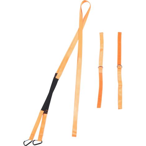 Ceinture de sécurité pour ski, harnais d'entraînement en nylon orange avec boucle réglable et conception à crochet D, facile à utiliser. (1/5)