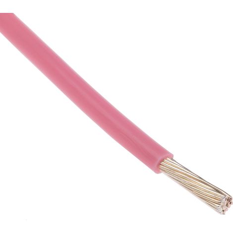 Fil de câblage à gaine PTFE RS PRO, 0,22 mm², 24 AWG, 200°C max, PTFE Rose, 25m ( Prix pour Bobine de 25 Mètres ) (1/2)