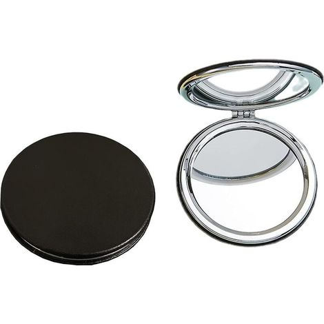Miroir de maquillage rond pliable double face professionnel noir de 7,7 cm de diamètre (1/5)