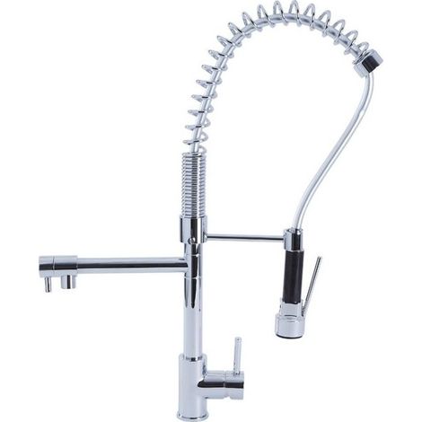 Rubinetto miscelatore per cucina con doccetta finitura cromo h.66x32 cm EFFEZ (1/4)