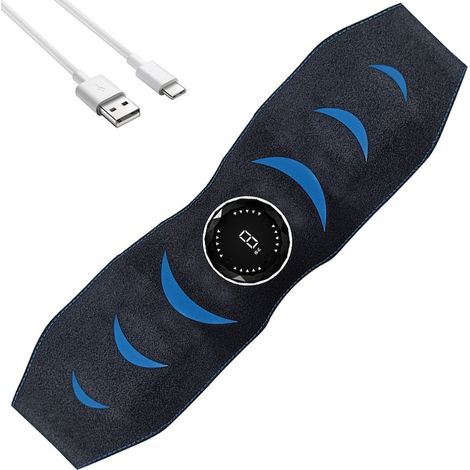Chucai Massagegürtel, Bauchtraining, EMS Elektrostimulation, 8 Programme, USB, Schwarz