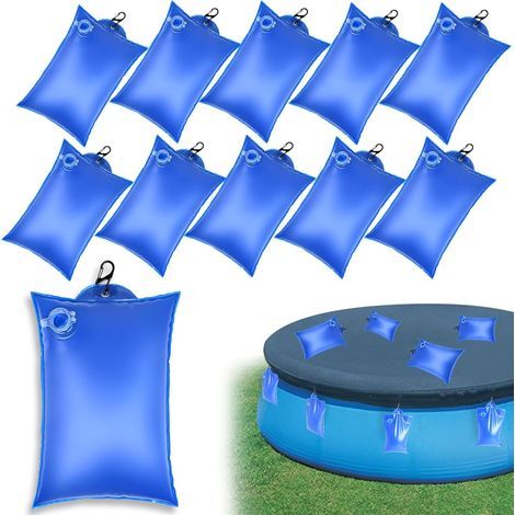Sac Lestage Eau Bache Piscine 10 Pièces Poids Bache de Protection Piscine 21 x 35 cm Poids Sac Bâche Piscines Hors Sol avec Crochet (1/5)