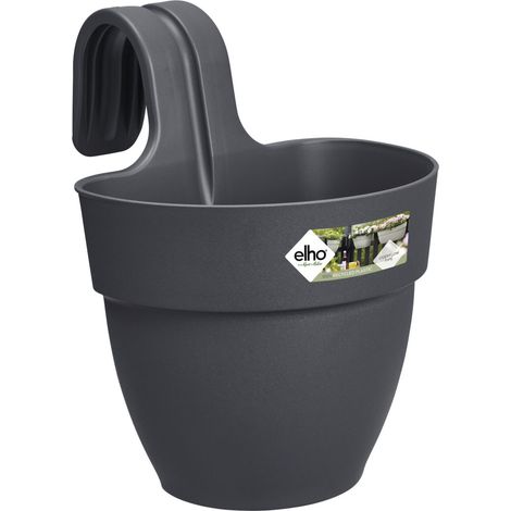 Elho Blumentopf zum Hängen Kunststoff anthrazit 20,5 x 24,1 x 26,5 cm Vibia Campana Easy Small