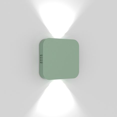 Roller Lampada da parete LED per esterni ed interni in alluminio pressofuso color Salvia con doppia emissione luminosa orientabile IP54 10.5W 3000K