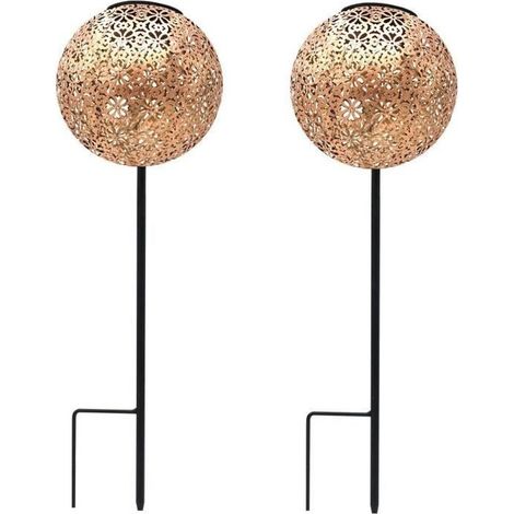 Lumisky Lampade da giardino solari in rame 45 cm set 2