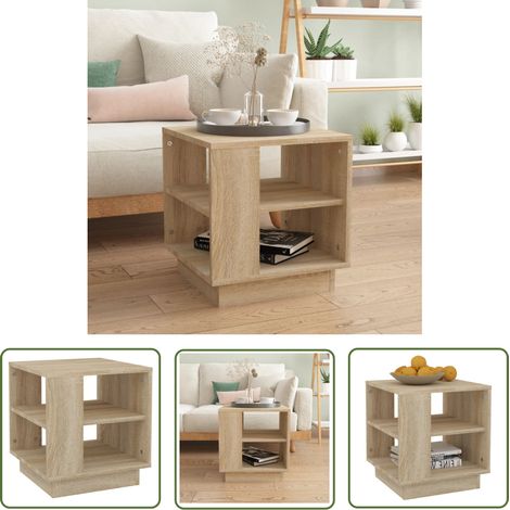 The Living Store Table basse chêne sonoma 40x40x43 cm bois d'ingénierie - Table Basse - Meubles De Salon - Table D'appoint - Table En Bois - Mobilier Moderne (1/5)