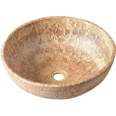 Sapho Priori - Waschtisch, Durchmesser 42 cm, Braundekor, Sanitärkeramik PI010