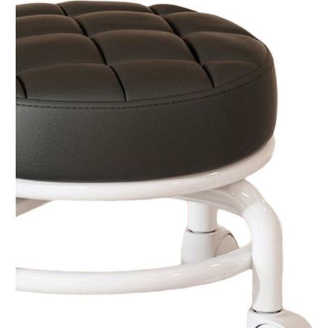 Tabouret à roulettes rotatif - - 360° - Noir - Cuir PU imperméable - Siège rembourré - Roues universelles - Léger (1/5)