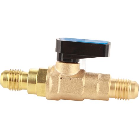 Adaptateur de raccord de vanne de régulation de réfrigérant 1/4 SAE pour outils de climatisation et de réfrigérateur, vanne à bille de fluor (1/5)