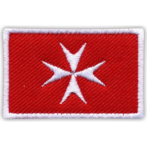 Patchion Malta - bandiera civile - retro autoadesivo - toppa/distintivo/emblema ricamato
