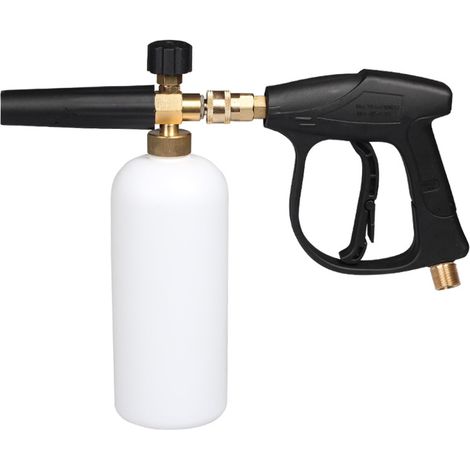 Pistolet pour laveuse à Haute Pression avec Kit De Bouteille De Lance en Mousse à Neige De 1 L pour Lave-Auto Nettoyage de vitres M22 Métrique Raccord fileté male (1/5)