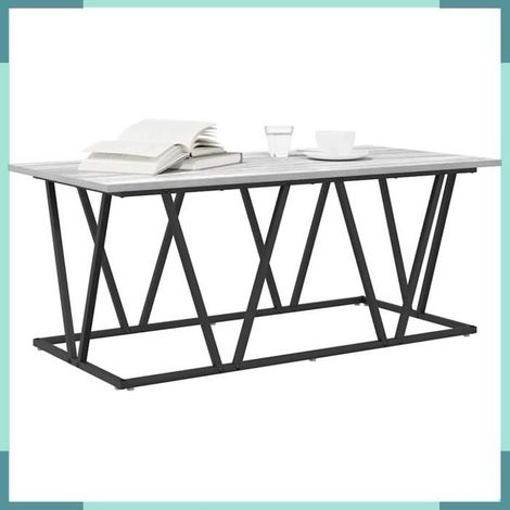 Table basse - 869711 - Gris - Bois d'ingénierie et métal - 100 x 50 x 40 cm (1/5)