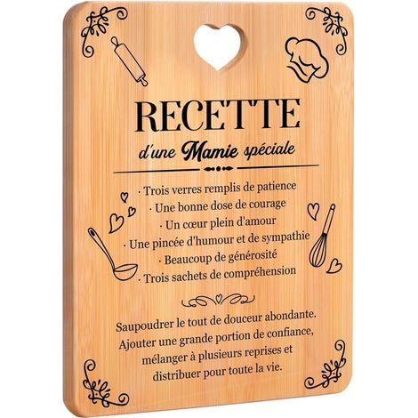 Planche à Découper en Bambou Gravée pour Anniversaire et Noël, Fête des Grands-Mères (1/5)