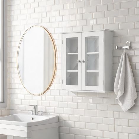 Meuble de salle de bain blanco en mDF y Vidrio 55 x 20 x 65 cm (1/5)
