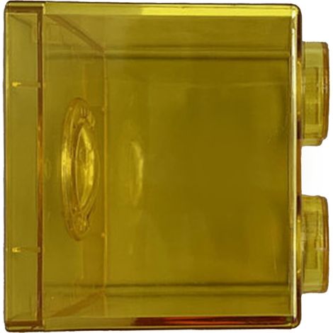 Zusammensteckbare Spardose aus Bausteinen, Kinderspielzeug, Geldbörse, für die frühkindliche Bildung geeignet, transparent gelb, 8,9 x 8,9 x 9,2 cm. (1/5)