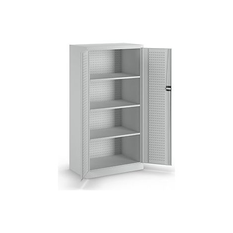 Armario perforado para herramientas 3 baldas puertas en gris (1/4)