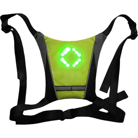 Gilet Cyclisme - LED Réfléchissant - USB Rechargeable - Télécommande Sans Fil - Pour Vélo et Course à Pied - 1 Pièce