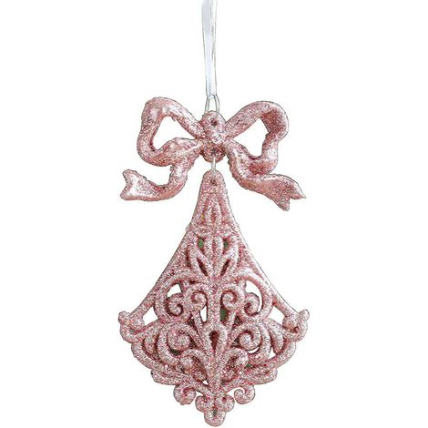 Weihnachtsglocken-förmiger Kunststoffschmuck, hängendes Neujahrsgeschenk, rosa (1/5)