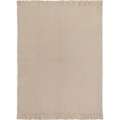 SKLUM Tirset Chenille Plaid Decke Beige Leinen