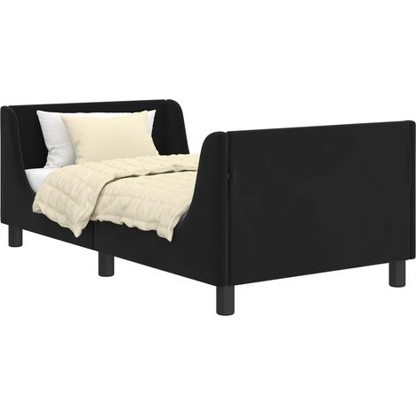 Children's Bed Frame with Headboard Black 80 x 160 cm Velvet vidaXL