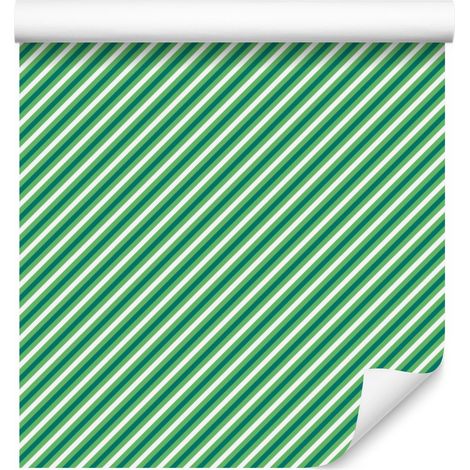 Grün gestreifte Tapete für Wohn- und Schlafzimmer, 50 x 1000 cm (1/5)