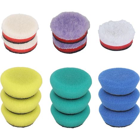 Lot de mini éponges de polissage, tampons de polissage et tampons de polissage en laine, kit de polissage, tampon de polissage, kit de polissage pour le ponçage et le cirage (1/5)