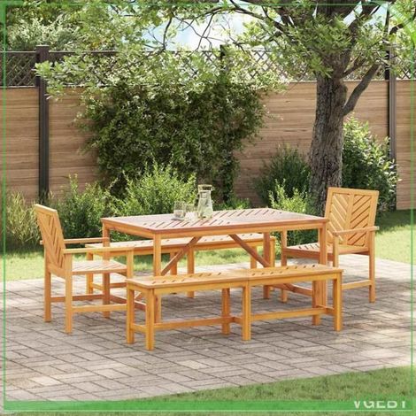 Ensemble de salle à manger jardin - 7291712413551 - Bois d'acacia massif - Huilé - 5 pièces (1/5)