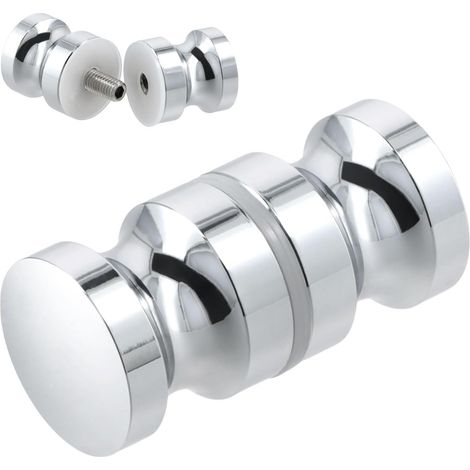 1 Stück Duschtürknopf Duschtürgriffe Beidseitig Aluminiumlegierung Duschtürgriffe Duschkabine Griff Chrom Dusche Türknopf, Glastür Griff Geeignet für Bad Küche Büro (30mm) (1/5)