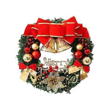 Couronne de Noël décorative, décoration de porte d'entrée avec poinsettia artificiel réutilisable, facile à ranger, durable et écologique.