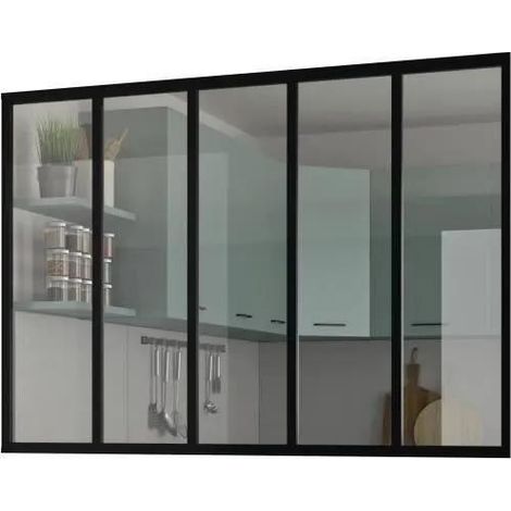 Optimum Festverglasung Kit Schwarz Sandstrahl 168,5 cm