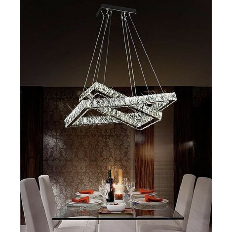 TRADE SHOP - Lampadario Moderno A Led 48w Con Cristalli Luce Bianchissima 6500k B12 - (1/2)